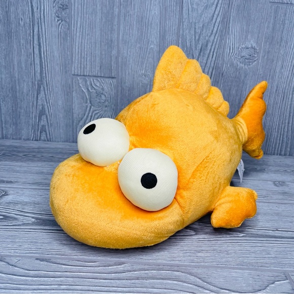 Universal Studios The Simpsons Blinky The 3 Eyed Fish Plush 15'' Goldfish pillow - Picture 2 of 9